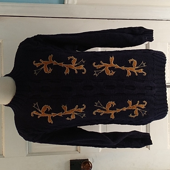 Vintage 1990s Y2K blue sweater shoulder pads small - Picture 1 of 3